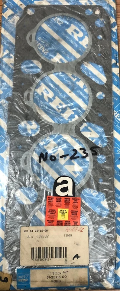 Junta de cabezal cil. 61-25715-00 Reinz 580.066 para FORD ESCORT lll 81 86 OE 6 123 003 Foto 3 de 3