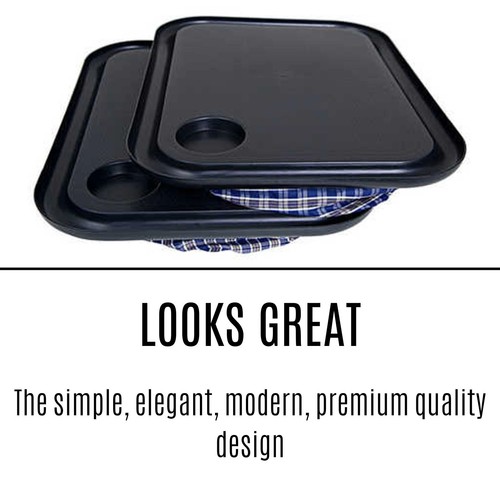 Smash Handy Table Set of 2 Easy Clean Durable Polypropylene With Anti Spill Edge - Picture 11 of 12