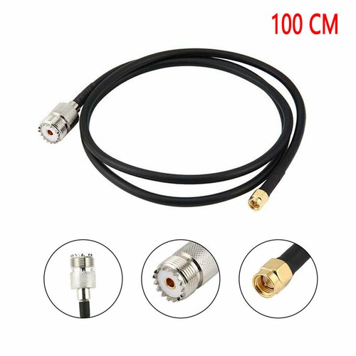 1 metr żeńskie UHF PL259 SO239 na wtyczkę SMA przedłużacz adapter pigtail kabel RG174 - Zdjęcie 1 z 9