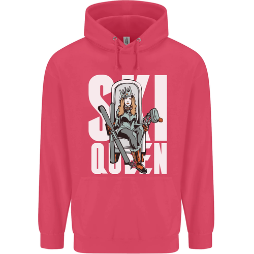 Ski Queen Funny Skiing Winter Sports Childrens Kids Hoodie - Picture 41 of 84