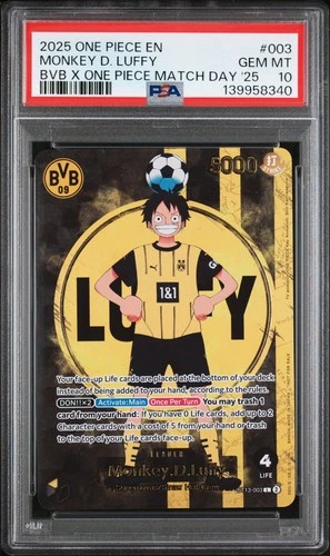 PSA 10 One Piece Monkey D Luffy BVB Match Day Promo ST13-003 English Gem Mint