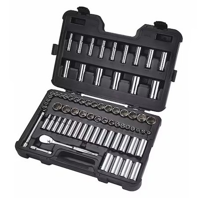Westward 53Pn33 3/8'' Drive Socket Set Sae, Metric 73 Pieces 1/4 In To 1 In, 6