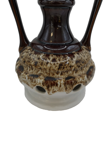 Vintage Brown Glazed Mid Century Lamp Base Spares Repairs A26 Y493 - Picture 3 of 10
