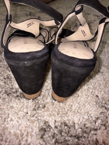 Womens Sacha London Black Platform Wedges Size 10 - Picture 7 of 8