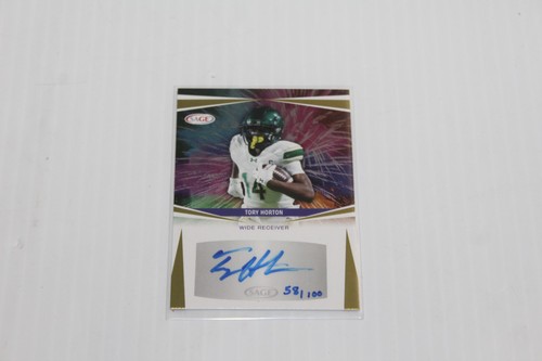 2025 Sage High Series Football Tory Horton #A-ToH Prospect Auto 58 /100 Seahawks - Picture 4 of 12