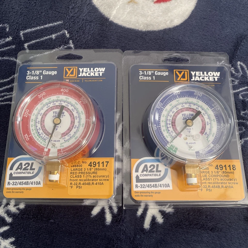 Nueva Chaqueta Amarilla/Alta y Baja Presión 3-1/8 Medidores Clase 1 Foto 2 de 4