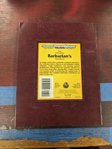 The Complete Barbarian's Handbook 2148 TSR AD&D 2nd Edition - Picture 2 of 2