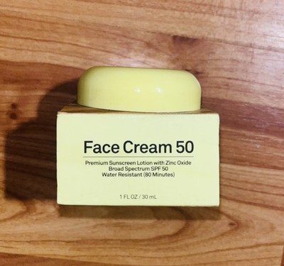 Face Cream 50 Sunscreen Lotion 1oz w/ Zinc Oxide Broad Spectrum