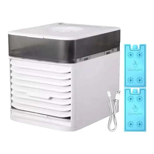 Refroidisseur d'Air 4 en 1 Portable Puissant Humidificateur de Refroidissement Ventilateur avec 2 Paquets de Glace - Photo 2 sur 12