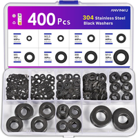 Unterlegscheiben Schwarz, 400 StüCk Edelstahl Beilagscheiben Set
