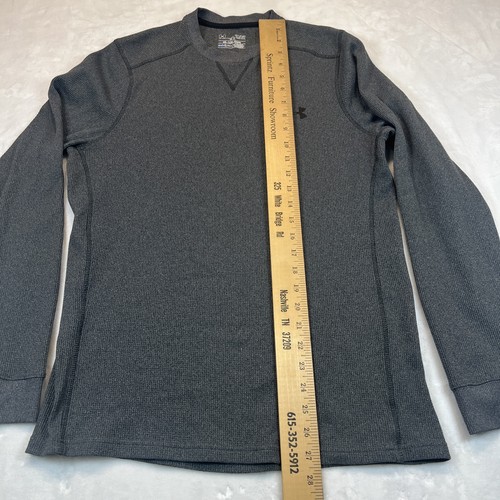 Under Armour Camicia Uomo Piccola Grigio Cialda Termica Manica Lunga Sciolta Coldgear - Foto 5 di 8