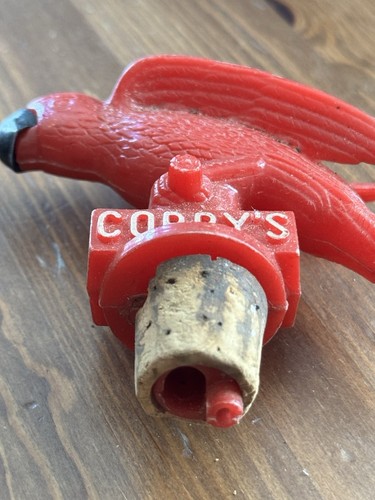 Corby's Red Parrot Bird Liquor Bottle Stopper Pour Spout Vintage Whiskey - Picture 6 of 6