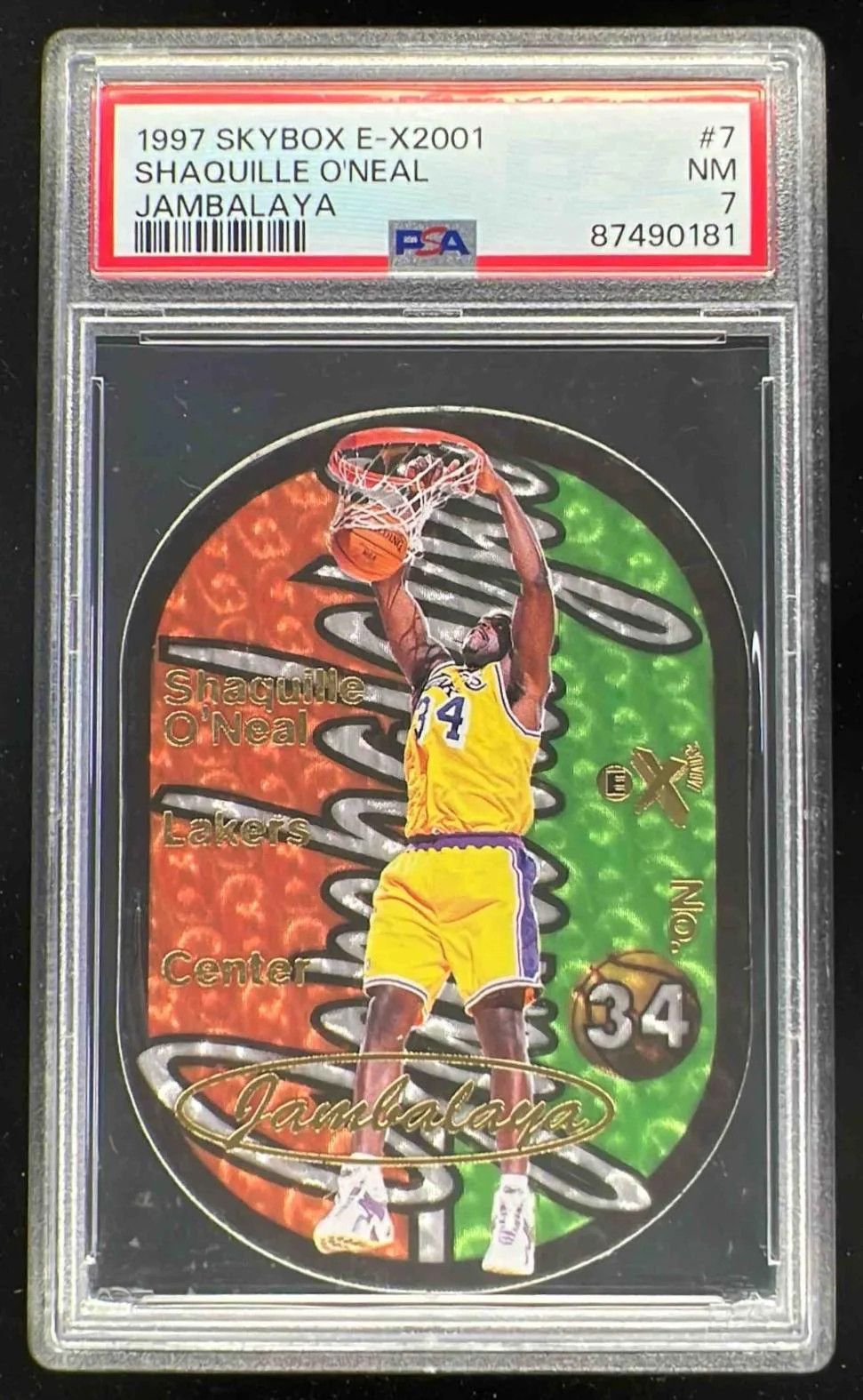 1997-98 Skybox E-X2001 Jambalaya #7JB Shaquille O'Neal PSA 7