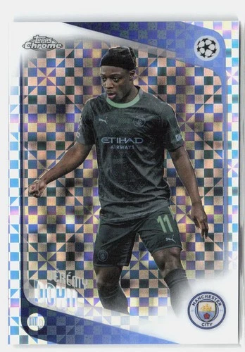 2025-26 Topps Chrome UEFA Club #47 Jérémy Doku X-Fractor Refractor
