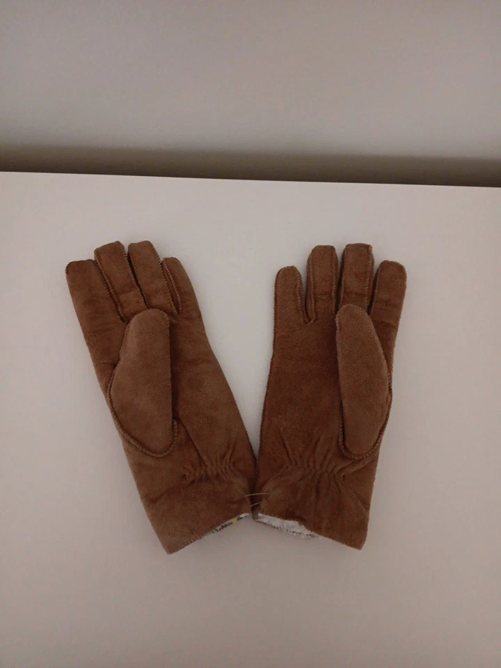 Retro Fownes suede TAN winter gloves fleece lined