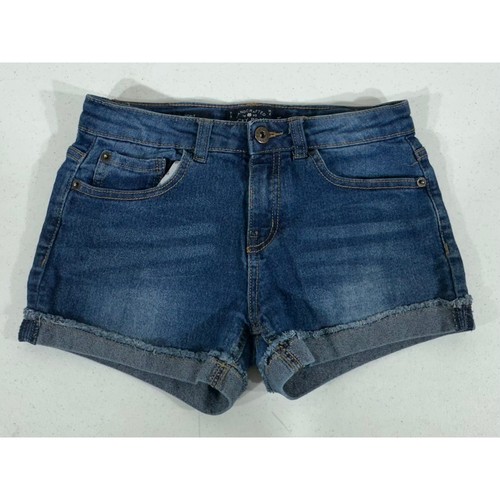 Lucky Brand Girls Riley Shorts Size 14 (25x2.5) Medium Wash Cuffed Cutoff Hem - Picture 6 of 10
