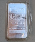 Johnson Matthey JM 10 Troy oz .999 Fine Silver Bar - SN# 322385