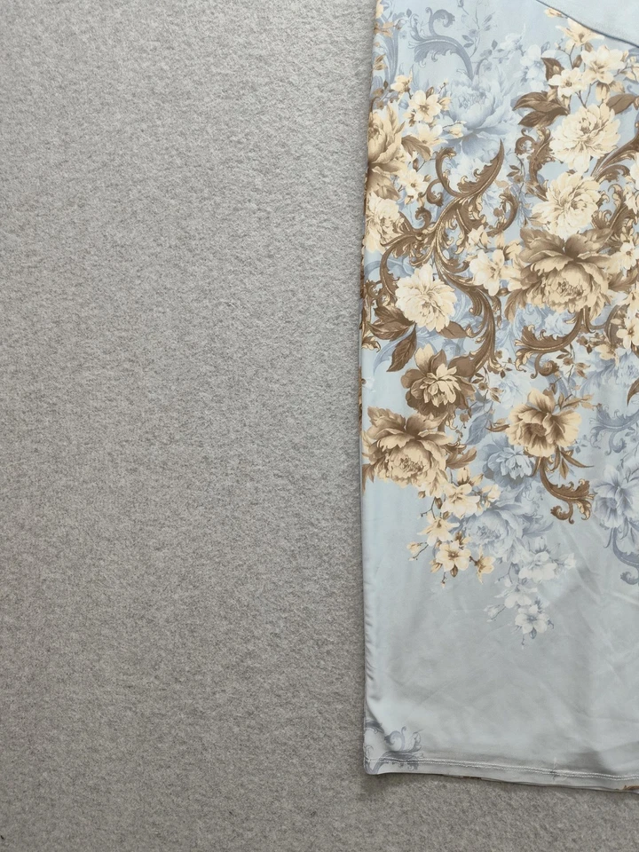 Charlotte Russe 连衣裙女式大号蓝色花卉无肩带荷叶边长裙晚礼服 — 第 4/4 张图片