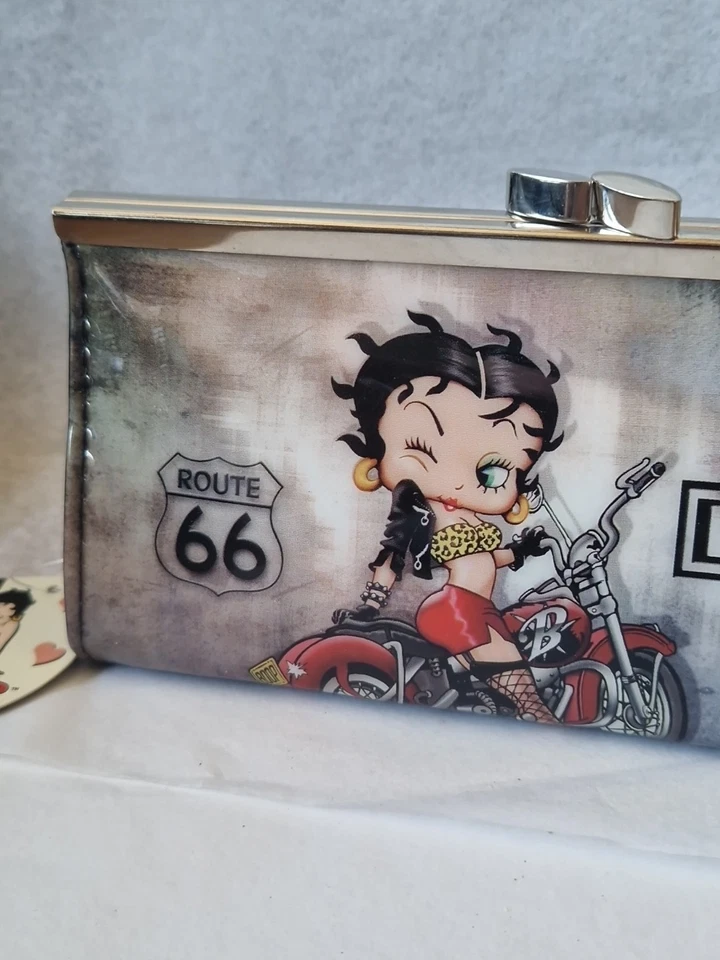 Brand New Vintage Biker Route 66 Betty Boop Purse - Image 3 of 4