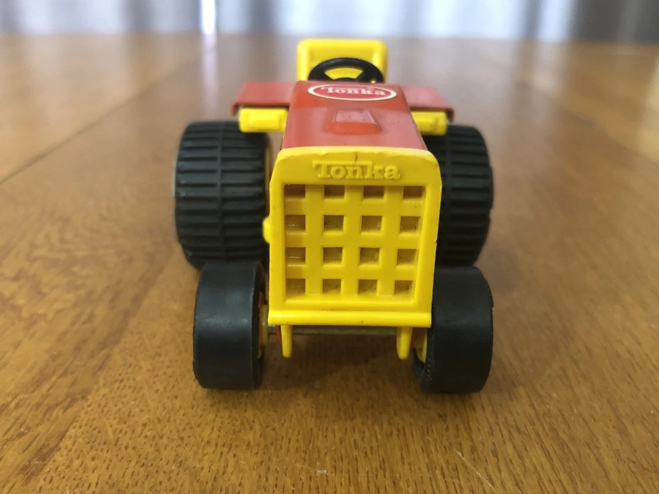 "Tractor cortacésped vintage 1976 Tonka naranja y amarillo 4,25"" juguete de Estados Unidos bonito" Foto 4 de 4