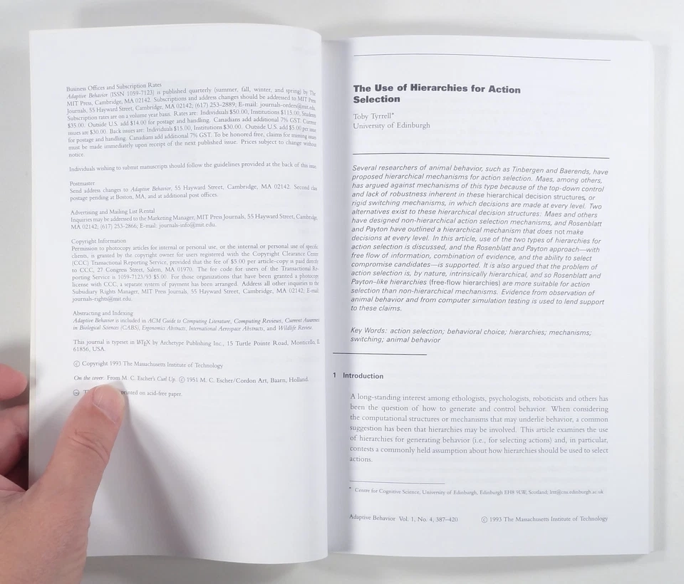 1993 #4 ADAPTIVE BEHAVIOR Artificial Life NEURAL NETWORKS Biological Simulation - Image 4 of 4