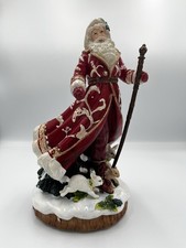 Fitz & Floyd Christmas Santa Music Box Figurine O Come All Ye Faithful
