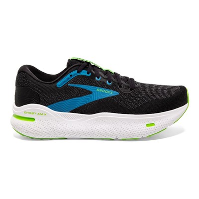Men's Brooks Ghost Max, Black/Atomic Blue/Jasmine, 8 2E Wide US
