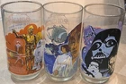3 Vintage 1977 STAR WARS Burger King Coca-Cola Glasses LUKE, DARTH VADER & C3P0
