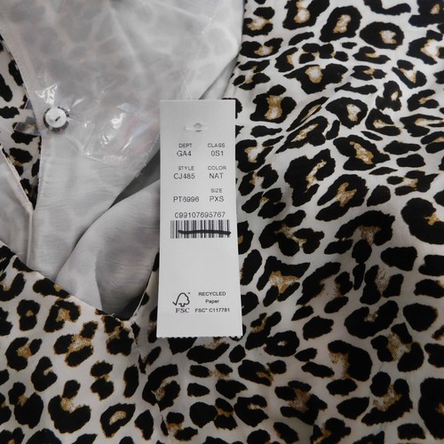 ¡¡NUEVO CON ETIQUETAS!! J. Vestido CREW Jacinto Leopardo Crepe De Chine Calado X-Pequeño Pequeño XSP - Imagen 12 de 14