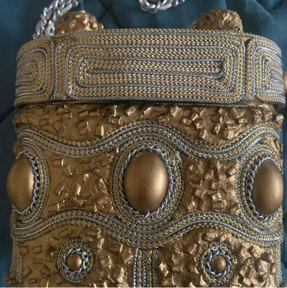 Bolso Bandolera Mary Frances Oro Plata Caja Joya De Colección Foto 3 de 4