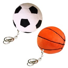 Simple Plush Football/Basketball Charm Keychains Keyring Ornament Key Holder