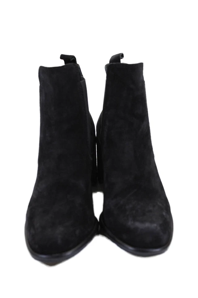 Botines Pullover Pedro Garcia Mujer Gamuza Texturizada Forrados Tacón Bloque Negro Talla Foto 2 de 4