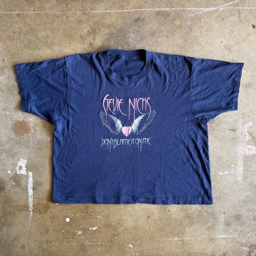 80s STEVIE NICKS TOUR CONCERT CROPPED T-SHIRT S 1980s vintage concert t-shirt, vintage, single stitch, B+ condition