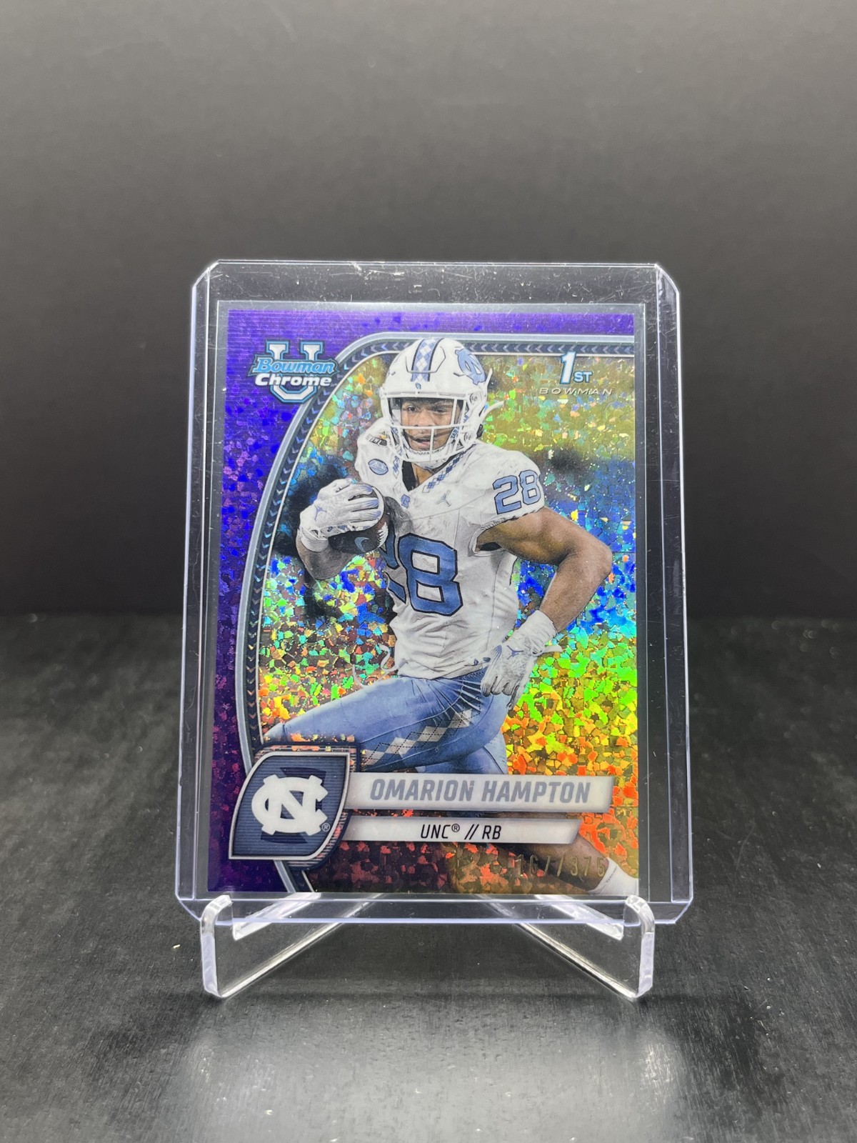 2024 Bowman Chrome U Omarion Hampton 1st Purple Mini-Diamond 167/375 #198