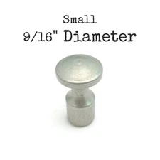 Small Vintage MCM Drawer Knob 9/16" Diameter Silver Metal Furniture Handle LZ5