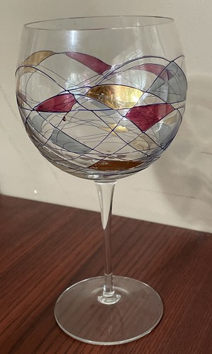 Mosaik gebeizt handbemalt Ballon Weinglas 9" Ersatz - Bild 2 von 7