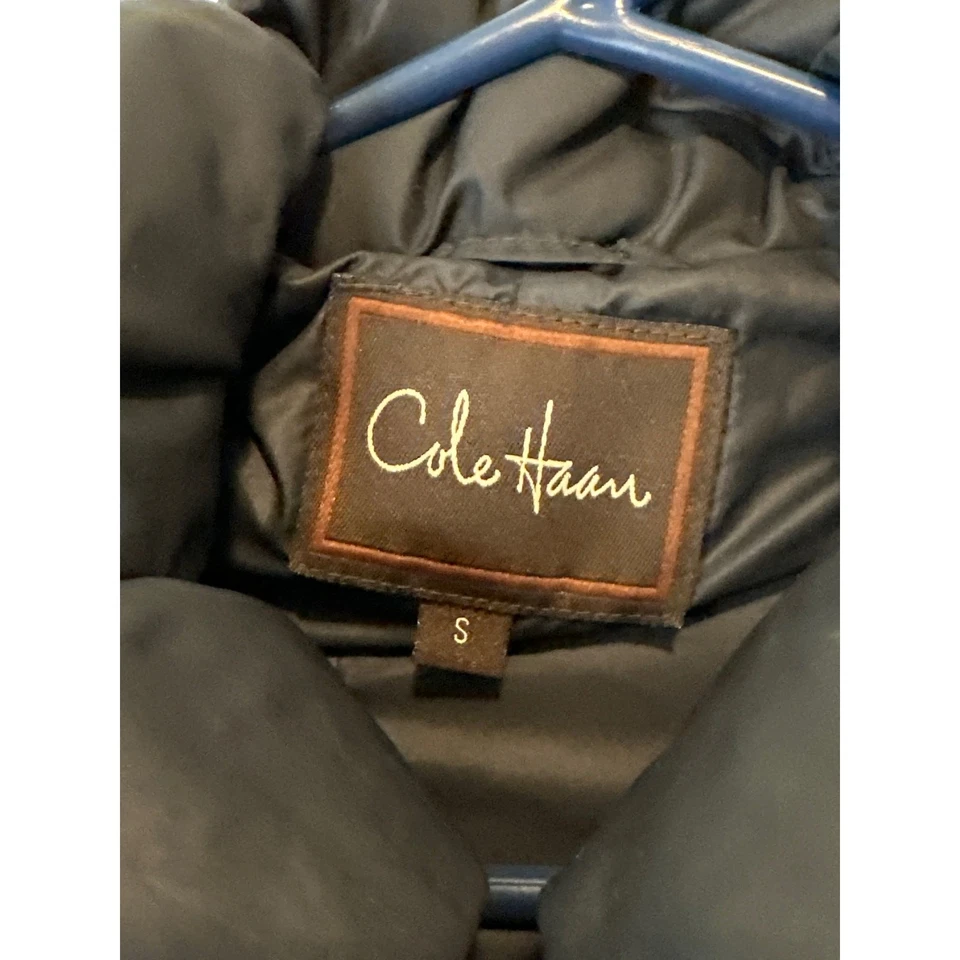 Cole Haan Black Down Midi Puffer Coat Jacket Women’s Small Warm Winter Long - Image 4 of 4