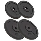 Weight Plates Cast Iron Black 2x10kg+2x5kg 27.5cm/21cm Dia 30mm Hole HomeGymKits