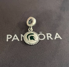 Pandora Michigan State Spartans Charm Pendant S925 Sterling Silver