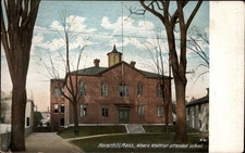 Haverhill Massachusetts Whittier School vintage UDB postcard c175