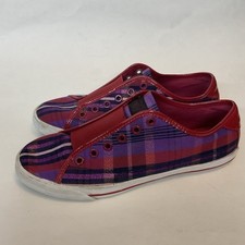 Coach Bev Pink/Purple Plaid/Checked Poppy Slip-on Sneakers Women 9B