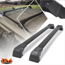 For 14-19 Soul Factory Style Aluminum Roof Rack Top Baggage Rail Crossbars Black