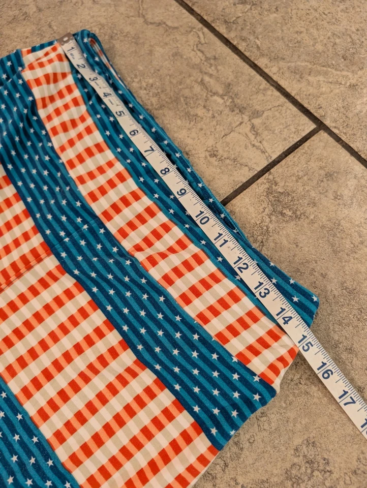 Леггинсы женские LuLaRoe один размер OS красно-бело-голубые звездчатые полоски патриотические 2-10 - Изображение 3 из 4