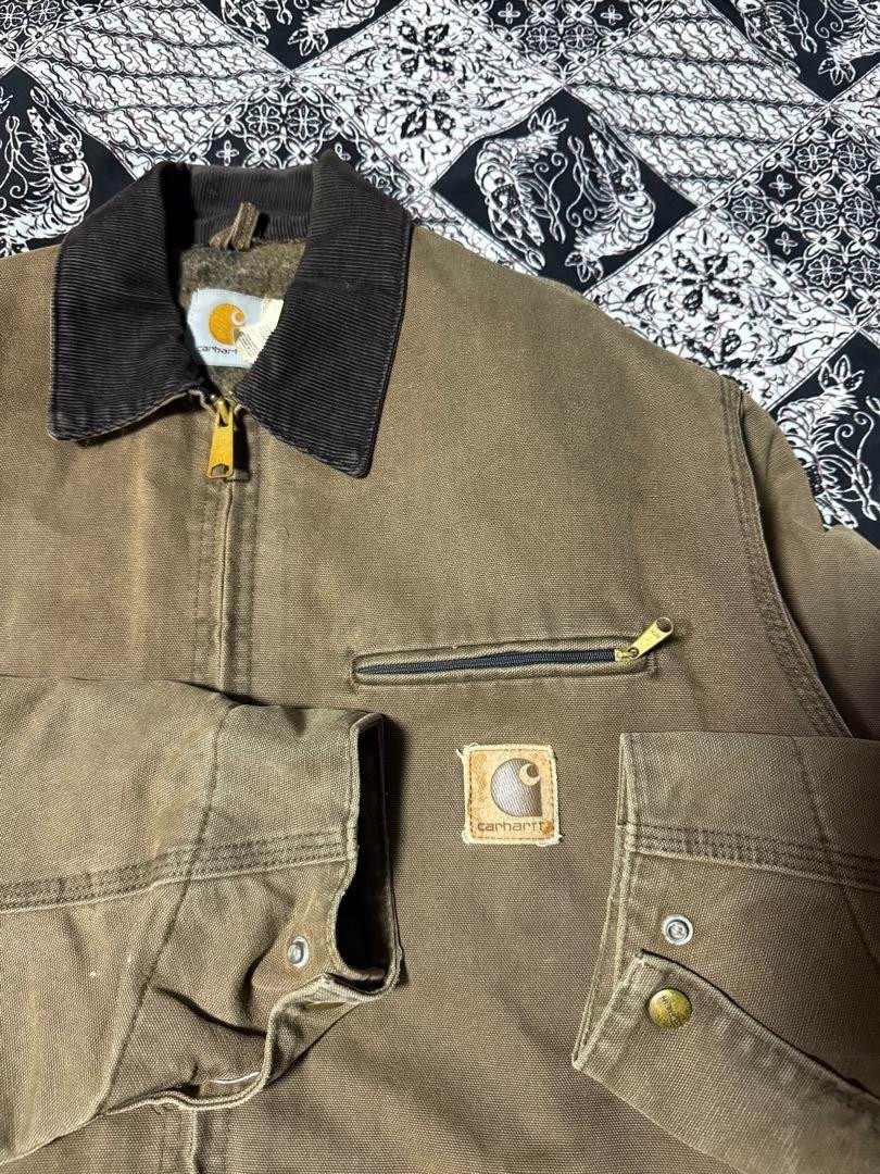 90s USA製　carhartt Detroit J43CHT Vintage Carhartt Jacket J43 CHT Blanket-Lined Chore Coat