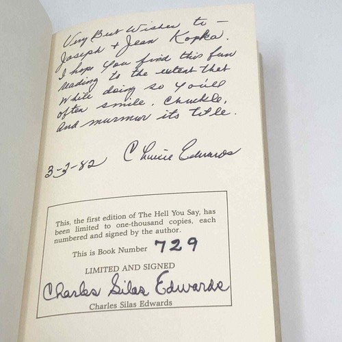 (Signed/First Edition) The Hell You Say by Charles Edwards - Picture 2 of 9