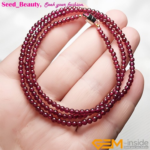Handmade Red Garnet Natural Stone Gold Filled Charms Bracelet Necklace Jewelry - Picture 33 of 78