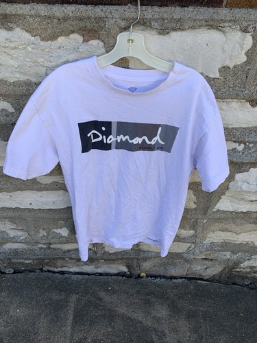 Diamond Supply Co. Shirt Mens White/Black/Gray Block Text - Size L - Picture 1 of 5
