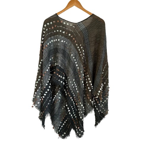 Demdaco Damen strukturierter Streifen Poncho Schal Einheitsgröße mehrfarbig - Bild 2 von 5