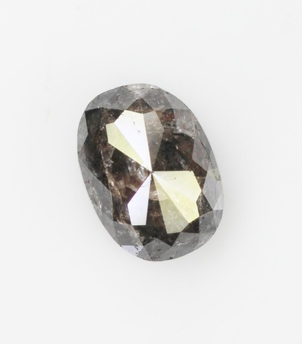 1.39 Carat Salt and Pepper Diamond Natural Oval Shape Loose diamond for Ring - Picture 6 of 14