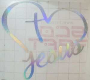 Holographic Rainbow/"Heart Fishing/" Vinyl Window Decal free shipping